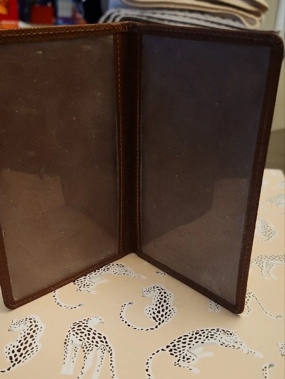 Louis Vuitton Brown Textured Leather Passport Wallet